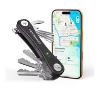 KeySmart iPro - Localisateur de clés avec son, porte-clés, compatible avec l'application Apple Find My, organisateur de clés, porte-clés anti-encombrement, cadeaux technologiques pour hommes