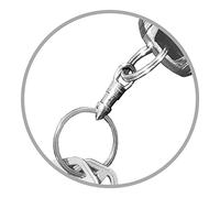 KeySmart KeyConnect Mini mousqueton avec fermoir pivotant - Petit mousqueton en acier inoxydable - Mousqueton pivotant pour clés, clips de cordon, collier de petit chien