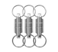 KeySmart MagConnect - Connecteur de porte-clés magnétique à dégagement rapide, accessoire de fixation de clé sécurisée pour sacs, Titane (lot de 3), 3 Pack