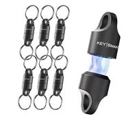 KeySmart MagConnect - Porte-clés magnétique à détachement rapide, porte-clés détachable à tirer pour clés de voiture, support pour anneau magnétique pour hommes et femmes (lot de 6)