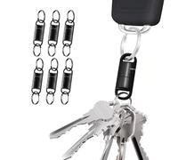 KeySmart MagConnect Pro - Lot de 6 porte-clés magnétiques pour porte-monnaie, clés de voiture, porte-clés amovible à dégagement rapide pour homme - Porte-clés robuste pour homme - Noir EDC