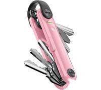 KeySmart Max - Compact Trackable Key Organizer LED Flashlight and Tile Bluetooth Key Finder Technology, EDC Key Holder, Attach Car Key Fob, and Other Keychain Accessories (up to 14 Keys, Blush Pink)