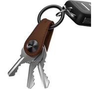 KeySmart Mini Porte-clé en Cuir - Porte-clé en Cuir Marron pour Porte-clés - avec Clip Inclus, Porte-clé Intelligent, Porte-clés Intelligent - Attache clé de Voiture - Jusqu'à 5 clés, Marron