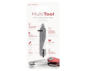 KeySmart Multi-Tool - Outil porte-clés multifonction 5 en 1 avec ouvre-boîte, règle, pied-de-biche, tournevis cruciforme et tête plate - Mini outil multifonction EDC Gear et accessoires porte-clés