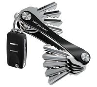 KeySmart - Porte-clés compact et organiseur de trousseau à clés (jusqu'à 14 clés, Noir) - Organisateur range clefs