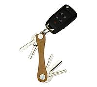 KeySmart Porte-clés Organisateur - Organiseur Compact pour Trousseau, Porte-clés Minimaliste EDC Sans Encombrement, Anneau pour Clés de Voiture et Trousseaux, Extensible (jusqu’à 8 clés, Cuir Marron)