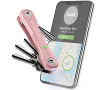 KeySmart Pro - Porte-clés Compact avec lumière LED et décapsuleur - Fonction Tile pour Localiser Vos clés perdues ou Votre téléphone avec Bluetooth - Organiseur (jusqu'à 10 clés, Rose)
