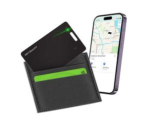 KEYSMART SmartCard Carte de Suivi de Portefeuille Fine, Rechargeable et réutilisable, Trou pour Porte-clés, Fonctionne avec l’Application Apple Find My, localisateur d’Objets Traceur GPS Valise