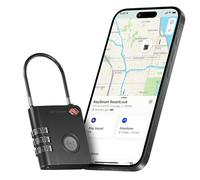 KeySmart SmartLock - Cadenas de bagage intelligent avec suivi, approuvé TSA, compatible Apple Find My, traqueur GPS Bluetooth, pile remplaçable (lot de 1)