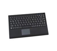 KeySonic ACK-540U+ Clavier Bureau USB QWERTZ Compact Noir avec Pavé Tactile, 89 Touches, Câble 1.9m, Compatible Windows, Dimensions 291x197x29mm
