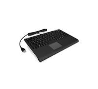 KeySonic ACK-540U+ Clavier Mini USB QWERTY UK Noir, Touchpad Intégré, Membrane, Câble 1.9m, Compatible Windows, Dimensions 291x197x29mm