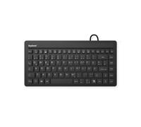 KeySonic KSK-3230IN Clavier USB Mini QWERTZ Allemand Noir, 87 Touches, Câble 1.8m, IP68, Dimensions 272x135x12mm, Compatible Windows