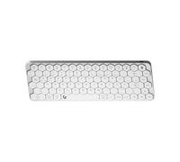 KeySonic KSK-5020BT-S Clavier Bureau Bluetooth 5.0 QWERTZ Allemand Aluminium/Blanc, 83 Touches, Rétroéclairage LED RGB, Batterie 300mAh
