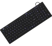 KeySonic KSK-6031INEL-B FR - Clavier industriel USB Lumineux Silicone Noir Eau