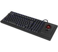 Keysonic KSK-8202ELU-T (UK) filaire Clavier anglais britannique, QWERTY noir avec trackball, éclairé