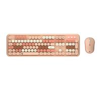 KeySonic KSKM-8200M-RF (DE) clavier Souris incluse Bureau RF sans fil QWERTZ Allemand Beige, Marron, Rose