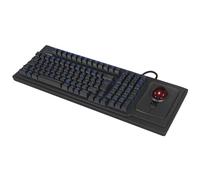 Keysonic KSK-8202ELU-T (US) filaire Clavier anglais US, QWERTY noir avec trackball, éclairé