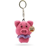 KEYSPACE Porte-clés cochon / Susi - adorable cochon crocheté - Pig - cochon porte-bonheur - Porte-clés cochon porte-bonheur - Cadeaux positifs, Rose, taille unique