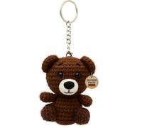KEYSPACE Porte-clés ours Bruno - Joli petit ours en peluche crocheté à la main - Mini ours en peluche mignon - Cadeau mignon, marron, S