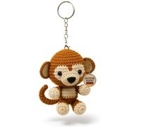 KEYSPACE Porte-clés singe Alfie - Adorable peluche crochetée à la main Amigurumi - Petit singe mignon - Porte-clés singe mignon - Cadeaux mignons, marron, taille unique