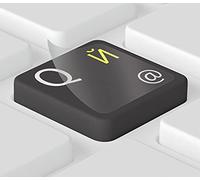 Keystickers® | Autocollants russes pour claviers PC / ordinateur portable et notebook 14x14mm, transparent avec vernis protecteur mat, couleur JAUNE | Russian Keyboard Stickers