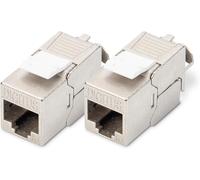 Keystone Cat-6A Shielded Module-2 pieces-RJ45 female-500 MHz 10GBase-T-AWG 26-22-Tool-free mount