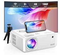 [Keystone Électrique 6D/4P] Videoprojecteur WiFi Bluetooth 21000L, VISSPL Full HD 1080P Projecteur 4K Supporté, PPT, Zoom 50%, RétroProjecteur Video pour TV Stick/iOS/Android/USB/PC