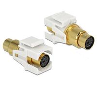 Keystone Mini-DIN 6 Pin (PS/2) femelle > femelle doré