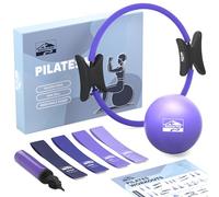 Keystone Peak Kit Pilates Maison - Cercle Pilates Accessoires avec Mini Ballon, 4 Bandes de Résistance, Poster & Sac - Équipement pour Renforcement Musculaire, Gainage & Yoga à Domicile
