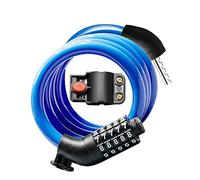 KEYSTP Câble antivol pour vélo avec combinaison, haute sécurité à 5 chiffres réinitialisable, antivol avec support de montage pour vélos et scooters (bleu)