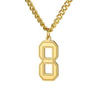 KeyStyle Collier avec chiffres pour hommes et femmes, colliers de baseball personnalisés avec chiffres pour garçons, chaîne de numéro personnalisée, pendentif pour fans de sport, football, basket-ball
