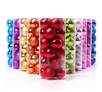 Keysui 24pcs Boules de noël pour décoration de Noël 4cm Rouge