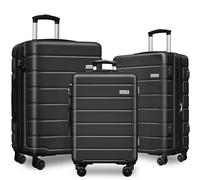 KEYTANG Zebra Valise légère Rigide Extensible à roulettes pivotantes avec Serrure TSA, Noir, Carry on-3 Pieces, Explorer Valise légère et Rigide Extensible à roulettes pivotantes avec Serrure TSA