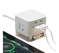 Keyubria Chargeur Mur Rétractable | Prise Portable Intelligente 65W | Chargeur Rétractable USB C | pour Maison Bureau Camping Voyage Aventure Quotidienne Travail Appareils Électroniques