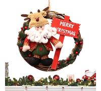 Keyubria Couronnes De Noël Porte D'Entrée, Noël avec Décorations Végétales pour La Maison, Pancarte De Couronne Porte-Couronne, pour Porche Cheminée Couloir Cuisine Salon Balcon Intérieur