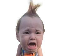 Keyubria Couvre Chef Bébé Horreur Qui Pleure | Masque Tête Latex Déguisement,Accessoire Déguisement Amusant Bébé Punk Larmoyant Pour Festivals Spectacles Cosplay Farce Maisons Hantées