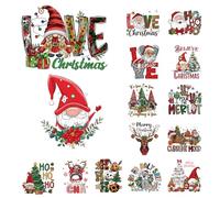 Keyubria Décalcomanies de Noël pour l'Artisanat - 15 Pièces Décalcomanies de Cerf et Crâne | Transferts Thermocollants À Repasser Pour Noël,Pour Tissu T-Shirt Coussin Textile Serviette Pour La Fête