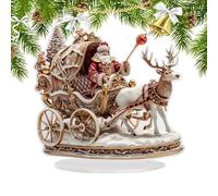 Keyubria Décorations De Noël pour Bureau - Figurines 2D en Acrylique de Père Noël et Rennes pour Les Fêtes,Décor Multifonctionnel pour Jardin Fêtes Chambre Salon Famille Pendant Les