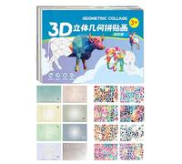 Keyubria Jeux de Société pour,Puzzle géométrique éducatif | Atelier créatif de Collage Formes | pour garçons Filles Maternelle école Anniversaire Noël fête