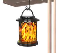 Keyubria Lanterne Décorative D'Extérieur - Flamme LED Résistante aux Intempéries avec Clip,Lanterne Solaire d'Extérieur Étanche - Pour Cour Patio Terrasse Chemin Balcon Mur Arbre Fête D'Anniversaire