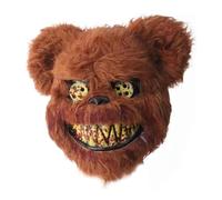 Keyubria Masque Effrayant Halloween Adulte - Masque Cosplay Ours Tête Sanglante,Accessoire Festif Cosplay Déguisement pour Fête Halloween Soirée Déguisée Club Adulte Festival Scénique