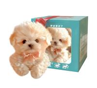 Keyubria Mon Chiot Robot Réaliste, Jouets Chiens électronique interactifs, Chiot Peluche Interactif Qui Peut Marcher Aboyers Remuer Queue pour Les Anniversaires des Petits Garçons Et des Filles