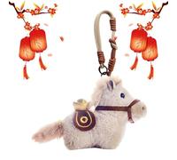 Keyubria Peluche Cheval, Cheval Douce Pendentif, avec un Lanyard et une Porte-clés en Peluche, Pour Femmes, Adultes, Sac, Anniversaire, Noël, Nouvel An 2026, Et Cadeaux De Fête