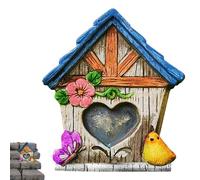 Keyubria Porte de fée d'extérieur pour Arbre - Artisanat d'art de Cour de Maison de fée Miniature - Ornement de Jardin en Bois pour Le Bas des Arbres, pour créer des Jardins féeriques pour Les Filles