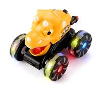 Keyubria Voiture Jouet Dinosaure | Figurine Voiture Jouet avec Lumière - Camion Dinosaure À Pression avec Lumière,pour Garçons Filles Tout-Petits Anniversaire Noël Fêtes Journée des