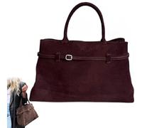 KEYULI Sac fourre-Tout en Daim modavo,Grand Sac à Main de Travail à poignée supérieure en Daim Marron,Sac à Main en Faux Daim Vintage modavo Sac à bandoulière de Grande capacité (Rouge,Taille Unique)