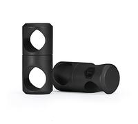 KeyUnity KA07 Connecteur porte-clés pivotant en titane 2 pièces, anti-emmêlement Rotation à 360° pour mousqueton et anneaux fendus (Noir)