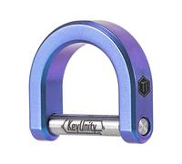 KeyUnity KA17 Clé à anneau en titane en D Manille, Porte-clés en forme de U Vis dans le fermoir en fer à cheval pour Fob de voiture, Accessoires de porte-clés (Bleu, M)