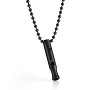 KeyUnity KA22BK Titane EDC Sifflet Sifflet d'urgence extérieur pour Porte-clés, livré avec Un Collier à accrocher au Cou (KA22BK)