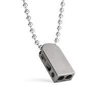 KeyUnity KA25M Sifflet d'urgence extérieur à Deux Tubes en Titane EDC pour Porte-clés, livré avec Un Collier à accrocher au Cou (KA25M)